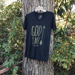 Simply Faithful God Is My Arrow Black Short Sleeves Tee S Preppy Strong Courage